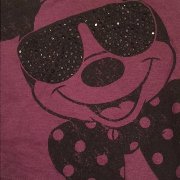 Disney Mickey Mouse Women’s Medium Purple Long Sleeve Tee with Cartoon Design - Picture 2 of 3